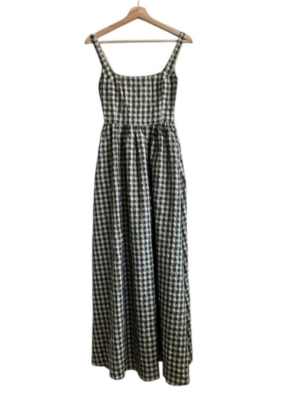 Princess Polly Petite Cartmel Check Maxi Dress Black Cream NEW WITHOUT TAGS 2P